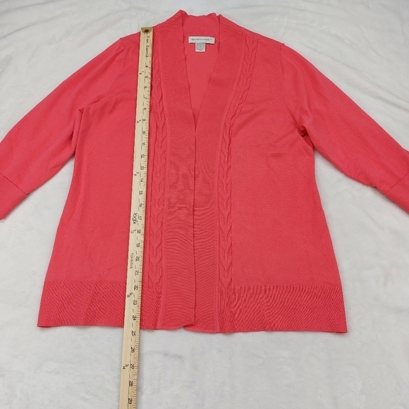 CHRISTOPHER & BANKS WOMENS PINK OPEN FRONT KNIT RAYON BLEND CARDIGAN SIZE SMALL - Picture 8 of 8